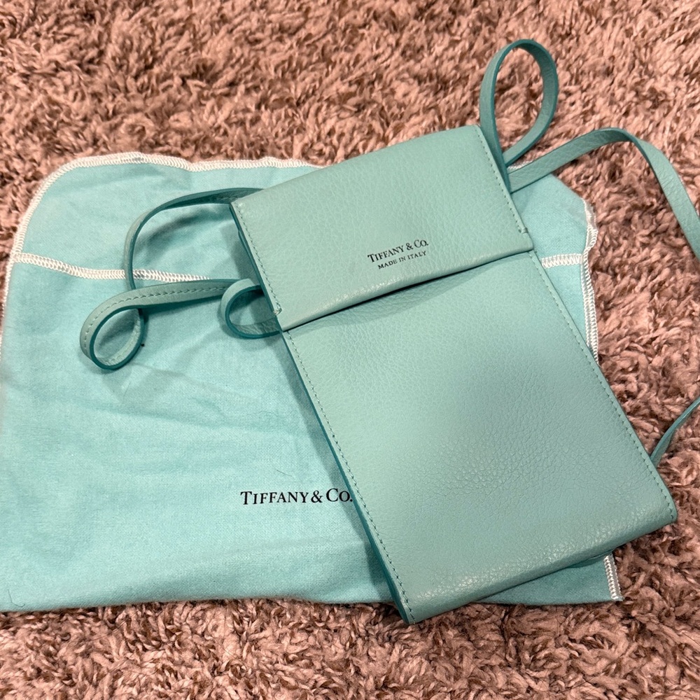 Tiffany & Co. Blue Leather Phone Bag